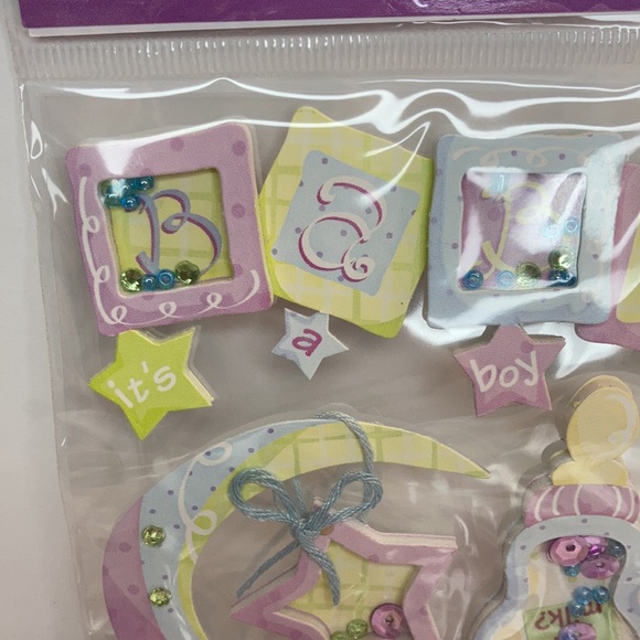 Mark Richards Scrapbook Stickers Card Making Baby Boy Star Moon Paper Crafts - Picture 4 of 13